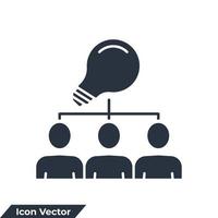 ilustración de vector de logotipo de icono de trabajo en equipo. plantilla de símbolo de colaboración para la colección de diseño gráfico y web