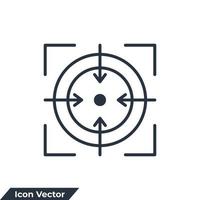 ilustración vectorial del logotipo del icono de enfoque. plantilla de símbolo de destino para la colección de diseño gráfico y web vector