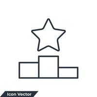 podium with star icon logo vector illustration. ranking symbol template for graphic and web design collection