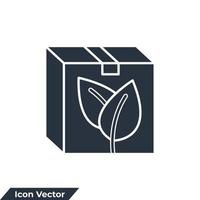 Ilustración de vector de logotipo de icono de embalaje ecológico. plantilla de símbolo de caja ecológica para la colección de diseño gráfico y web