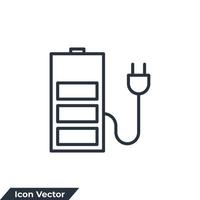 Battery charge icon logo vector illustration. charge symbol template for graphic and web design collection