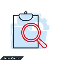 evaluate icon logo vector illustration. Audit symbol template for graphic and web design collection