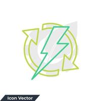 Ilustración de vector de logotipo de icono de energía renovable. renovación de la plantilla de símbolo de energía eléctrica para la colección de diseño gráfico y web