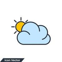 weather icon logo vector illustration. cloud with sun symbol template for graphic and web design collection