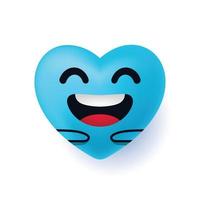 Cute happy heart character smiling with hand hugging. Happy Valentine's Day illustrations for feeling of love vector