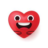 Cute happy heart character smiling with hand hugging. Happy Valentine's Day illustrations for feeling of love vector