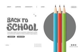 plantilla de banner web de cursos, aprendizaje y tutoriales en línea. bienvenido de vuelta a la escuela, concepto de educación digital de e-learning vector