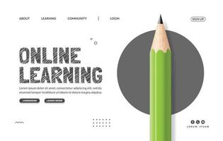 plantilla de banner web de cursos, aprendizaje y tutoriales en línea. bienvenido de vuelta a la escuela, concepto de educación digital de e-learning vector