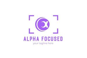 Alpha Focused logo modern style vector