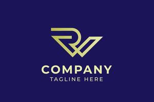 initial logo R and W monogram style vector