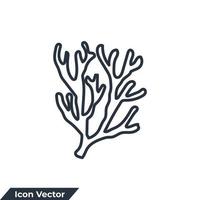 ilustración de vector de logotipo de icono de coral. hermosa plantilla de símbolo de flora submarina para la colección de diseño gráfico y web