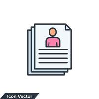 resume icon logo vector illustration. portfolio symbol template for graphic and web design collection