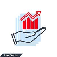 growth icon logo vector illustration. bar graph symbol template for graphic and web design collection