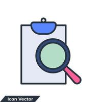 evaluate icon logo vector illustration. Audit symbol template for graphic and web design collection