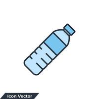 botella de agua icono logo vector ilustración. plantilla de símbolo de botella de plástico para la colección de diseño gráfico y web
