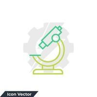 microscope icon logo vector illustration. leaf and hand, Pharmacy and science symbol template for graphic and web design collection