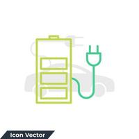 Battery charge icon logo vector illustration. charge symbol template for graphic and web design collection