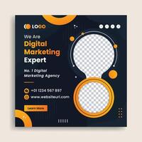 digital marketing cover banner and social media post template design vector