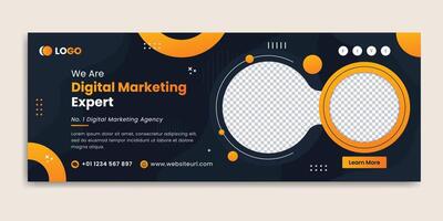 digital marketing cover banner and social media post template design vector