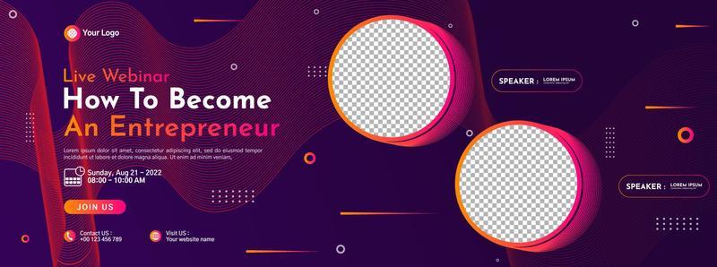 Business conference banner template design for webinar, marketing, online class program, etc