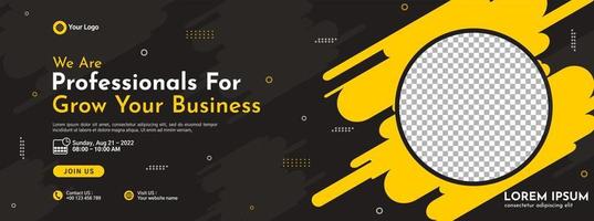 Business conference banner template design for webinar, marketing, online class program, etc vector