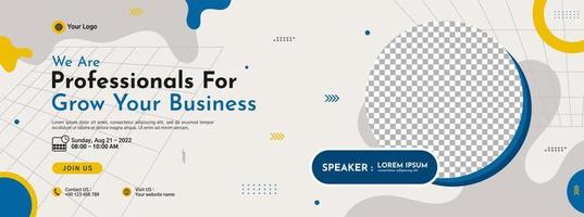 Business conference banner template design for webinar, marketing, online class program, etc vector