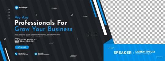 Business conference banner template design for webinar, marketing, online class program, etc vector