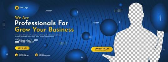 Business conference banner template design for webinar, marketing, online class program, etc vector