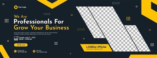 Business webinar horizontal banner template design. Very suitable for online class programs, marketing, etc. vector