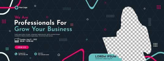 Business webinar horizontal banner template design. Very suitable for online class programs, marketing, etc. vector