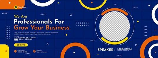 Business webinar horizontal banner template design. Very suitable for online class programs, marketing, etc. vector
