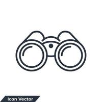 binoculars icon logo vector illustration. discovery symbol template for graphic and web design collection