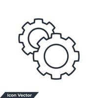 processing icon logo vector illustration. cogwheel and process symbol template for graphic and web design collection