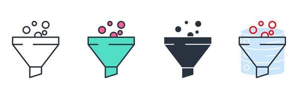 Funnel icon logo vector illustration. data filter symbol template for graphic and web design collection