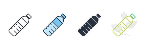 Water Bottle icon logo vector illustration. Plastic bottle symbol template for graphic and web design collection