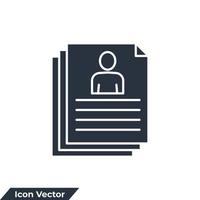 resume icon logo vector illustration. portfolio symbol template for graphic and web design collection