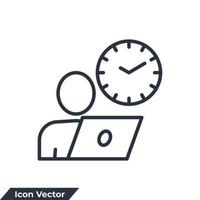 persona hora icono logo vector ilustración. plantilla de símbolo de trabajo a tiempo parcial para la colección de diseño gráfico y web