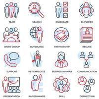 Set of business people icon logo vector illustration. team, resume, communication, presentation and more pack symbol template for graphic and web design collection