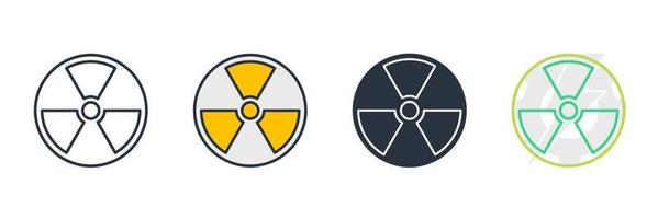 Ilustración de vector de logotipo de icono de energía nuclear. plantilla de símbolo de radiación para la colección de diseño gráfico y web