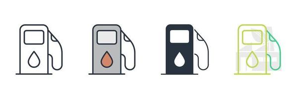 gas station icon logo vector illustration. fuel pump symbol template for graphic and web design collection