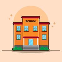 School Building Illustration vector
