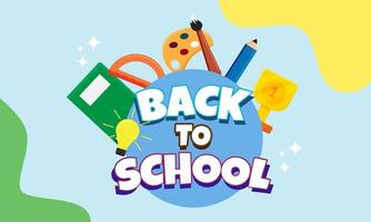 Back to School Background with Text Effect vector