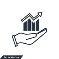 growth icon logo vector illustration. bar graph symbol template for graphic and web design collection