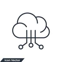 ilustración de vector de logotipo de icono de tecnología de nube. plantilla de símbolo de tecnología en la nube para la colección de diseño gráfico y web