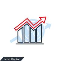 gráfico de barras icono logo vector ilustración. plantilla de símbolo de estadísticas para la colección de diseño gráfico y web