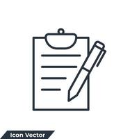 informe icono logo vector ilustración. plantilla de símbolo de auditoría y análisis para la colección de diseño gráfico y web