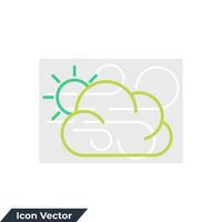 ilustración vectorial del logotipo del icono del tiempo. nube con plantilla de símbolo de sol para la colección de diseño gráfico y web vector