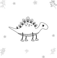 dinosaur vector illustration for coloring book