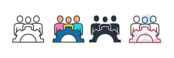 Ilustración de vector de logotipo de icono de grupo de trabajo. plantilla de símbolo del equipo de gestión para la colección de diseño gráfico y web