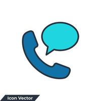 Phone icon logo vector illustration. support symbol template for graphic and web design collection